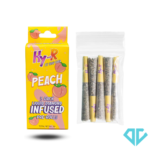 Photograph of product: Hy-R Peach Infused Pre-Roll .6g 5 Pack