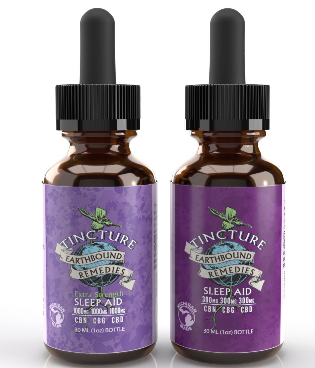 Photograph of product: Earthbound: Sleep Aid Tincture 300mg 1:1:1 (CBG, CBN, CBD)