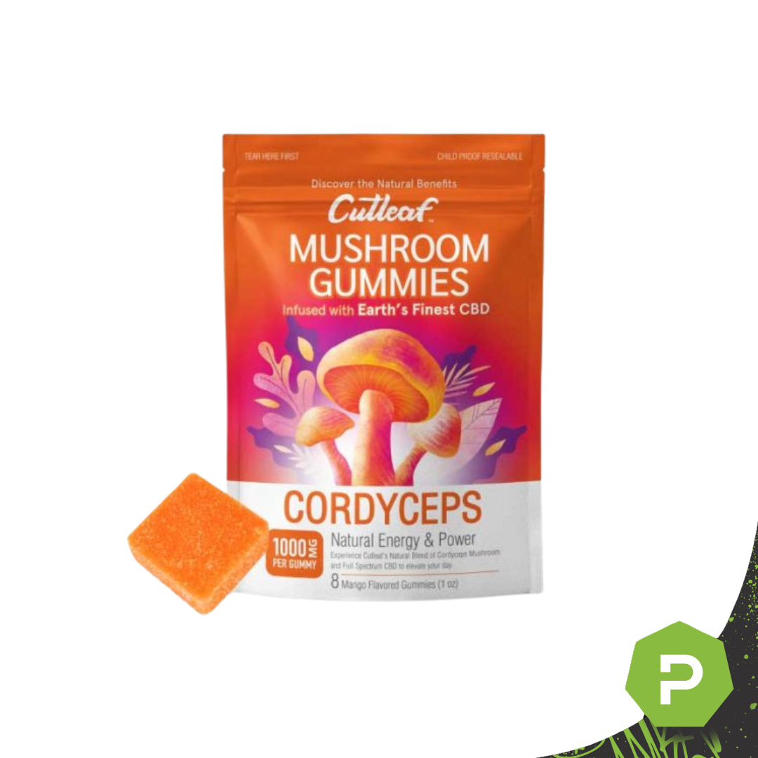 Photograph of Product: Cutleaf CBD Mushroom Gummies | Mango Cordyceps