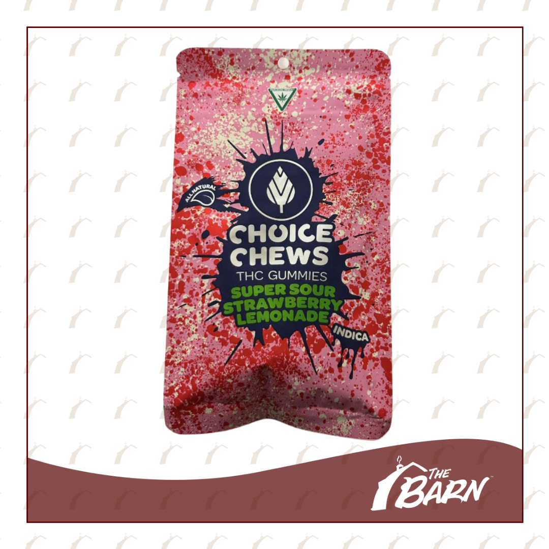 Photograph of product: Choice 100mg Gummies - (I) Super Sour Strawberry Lemonade - REC