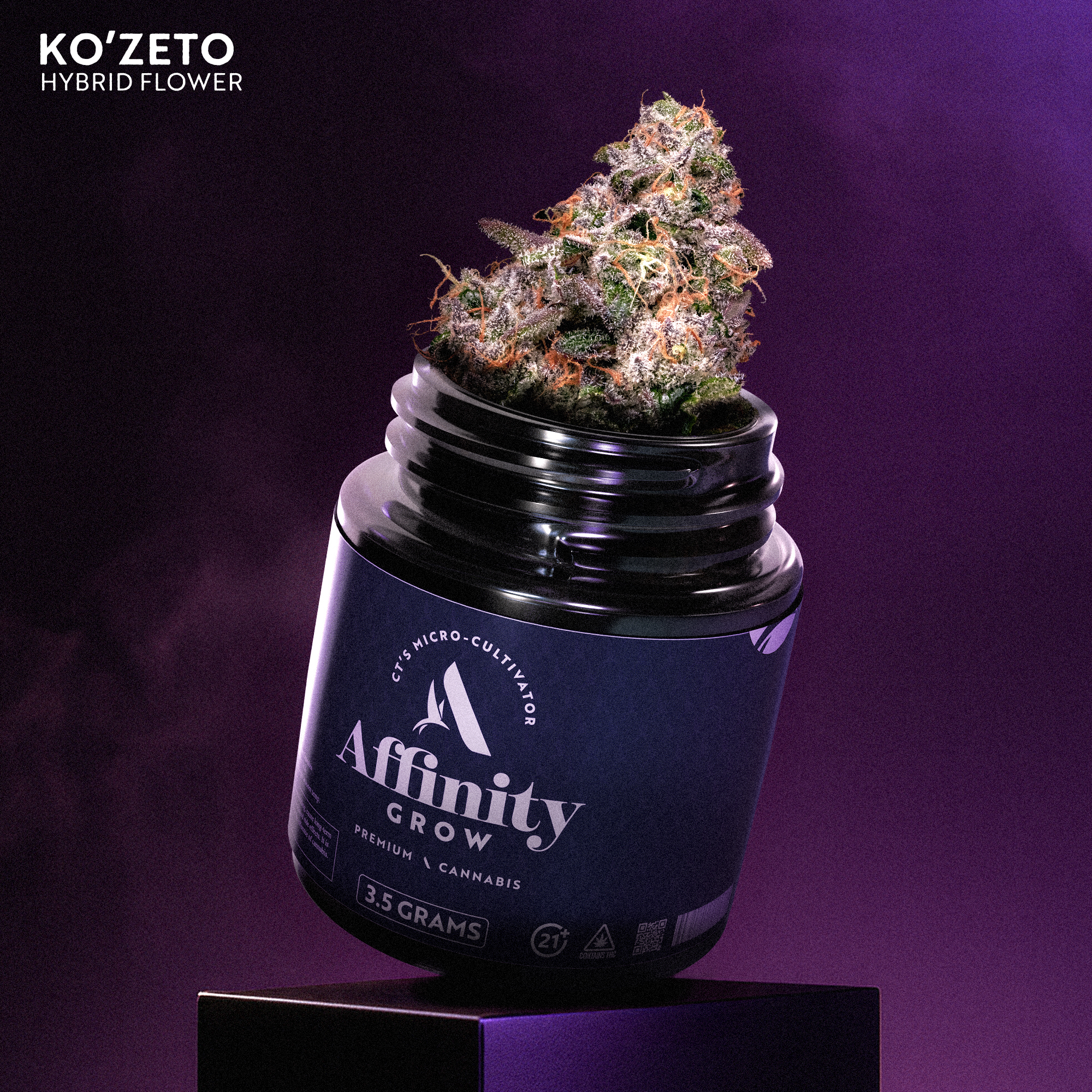 Photograph of product: Affinity Ko'Zeto Whole Flower 27.89% (H) 3.5g - 00625