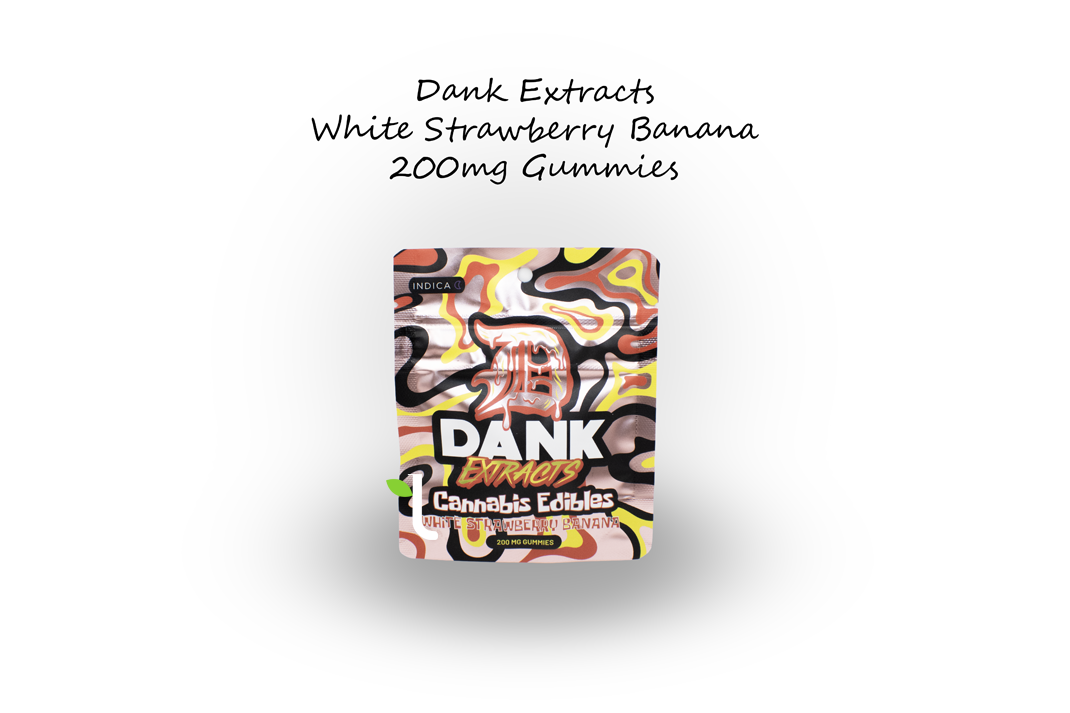 Photograph of product: Dank Extracts | White Strawberry Banana | 200MG Gummies