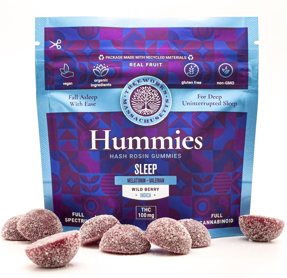 Photograph of Product: Hummies Bedtime Berry Sleep Hash Rosin Gummies 100mg 20pk