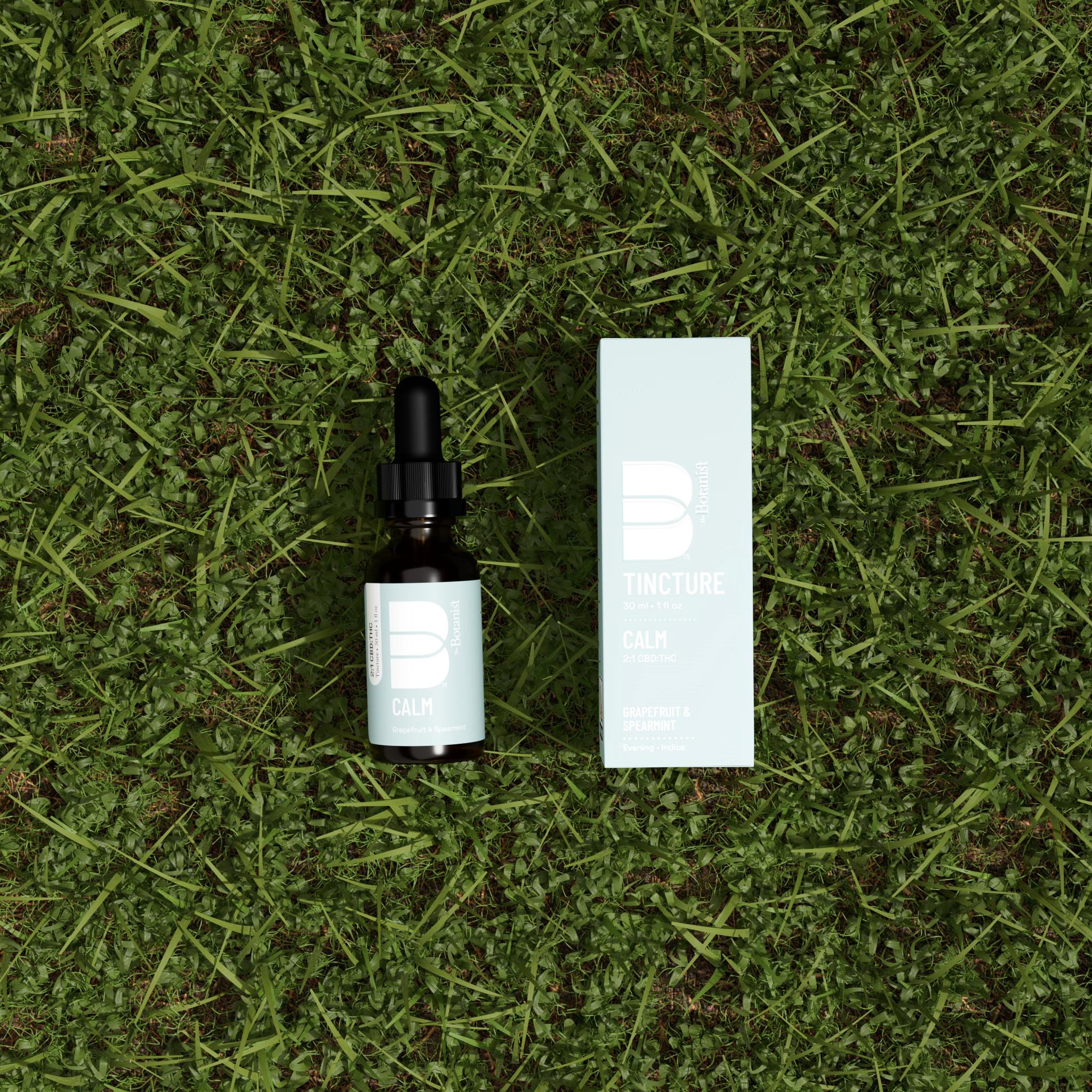 Photograph of product: Calm 2:1 TH-oui:CBD I 100mg Tincture I The Botanist