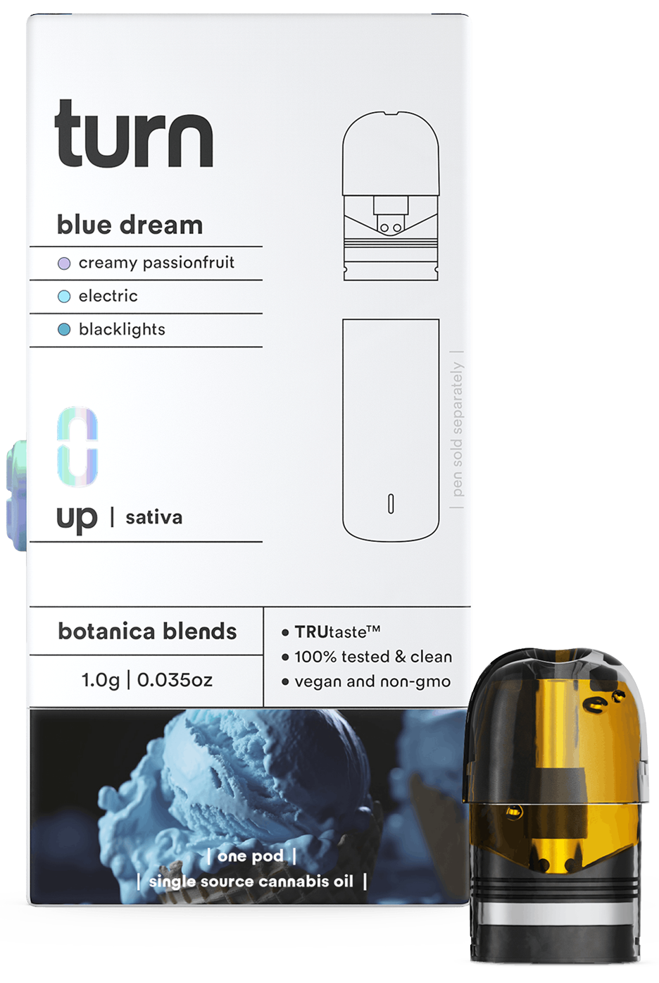 Photograph of product: Turn | Blue Dream | 1G POD