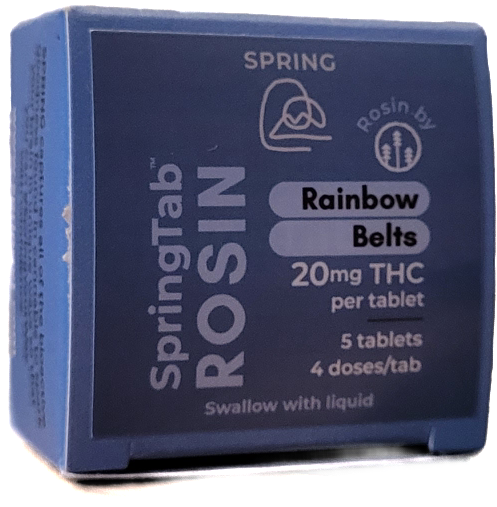 Photograph of Product: Springtab Rosin Rainbow Belts | 100mg THC | Spring