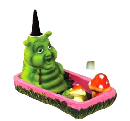 Photograph of product: Caterpillar Bathing - Mushroom Incense Burner 5"