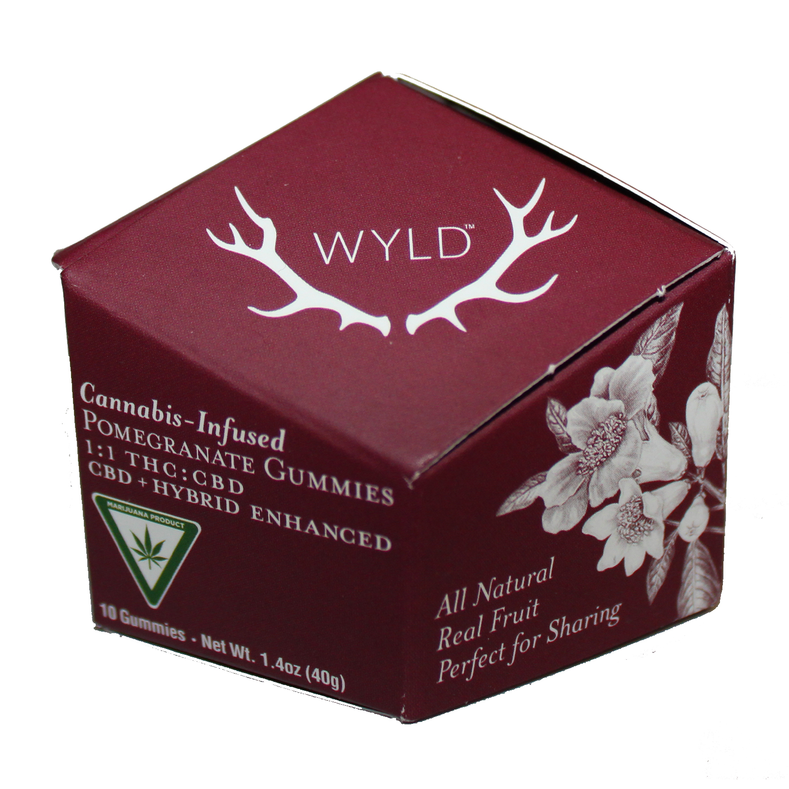 Photograph of product: Wyld Pomegranate 1:1 200mg THC/CBD Gummies Rec
