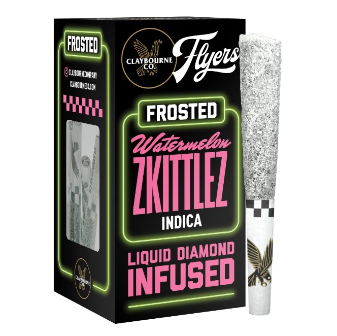 Photograph of product: CLAYBOURNE - Infused Prerolls - Watermelon Zkittlez - 5PK - Diamond Infused - 2.5G