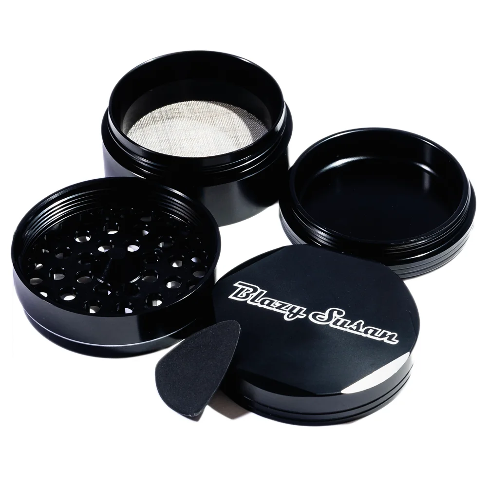 Photograph of product: Blazy Susan | 4-Piece Aluminum Grinder, Black