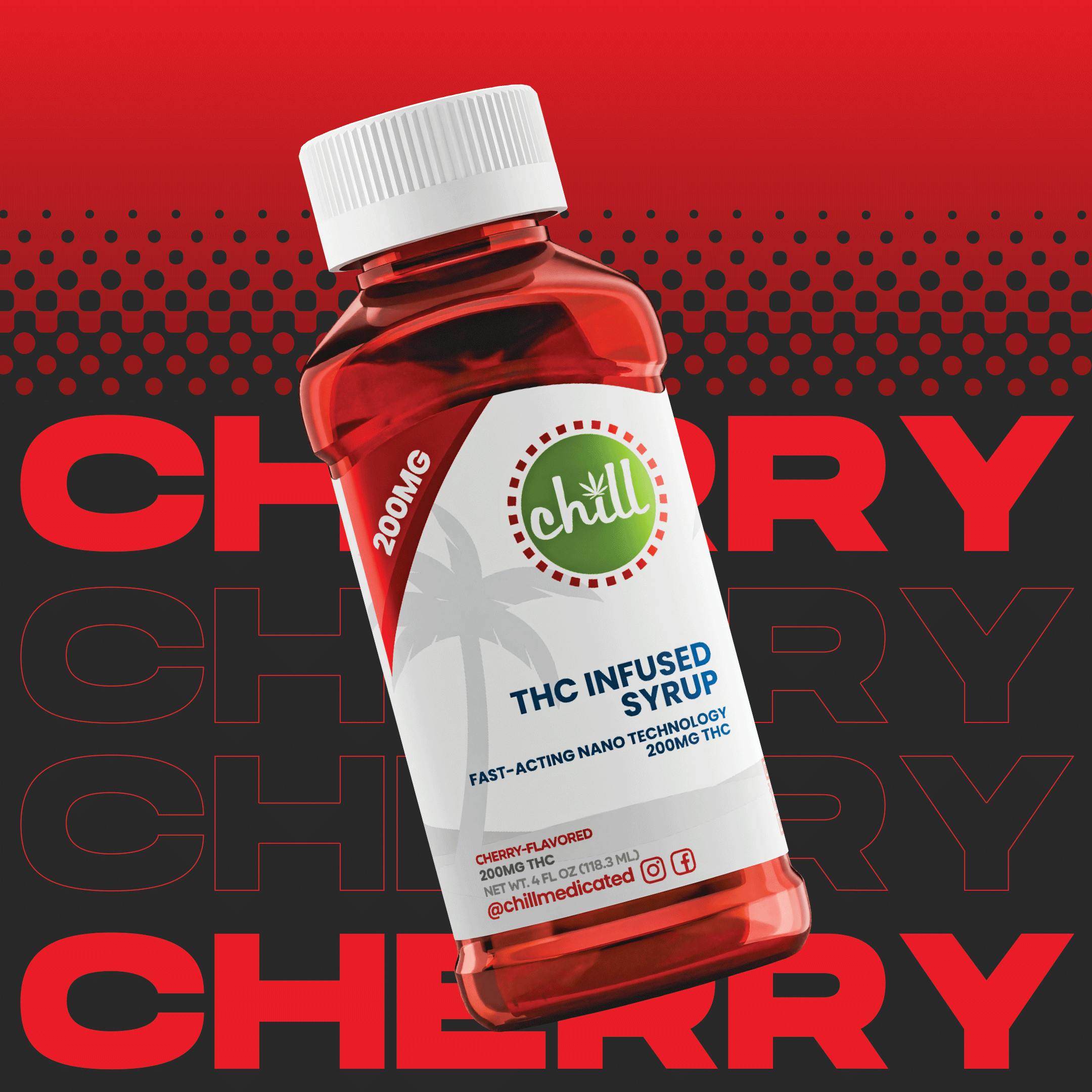 Photograph of product: Chill 200mg Syrup | Cherry