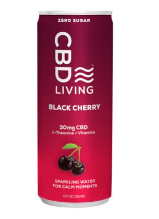 Photograph of product: 30MG Black Cherry CBD Sparkling Water - 