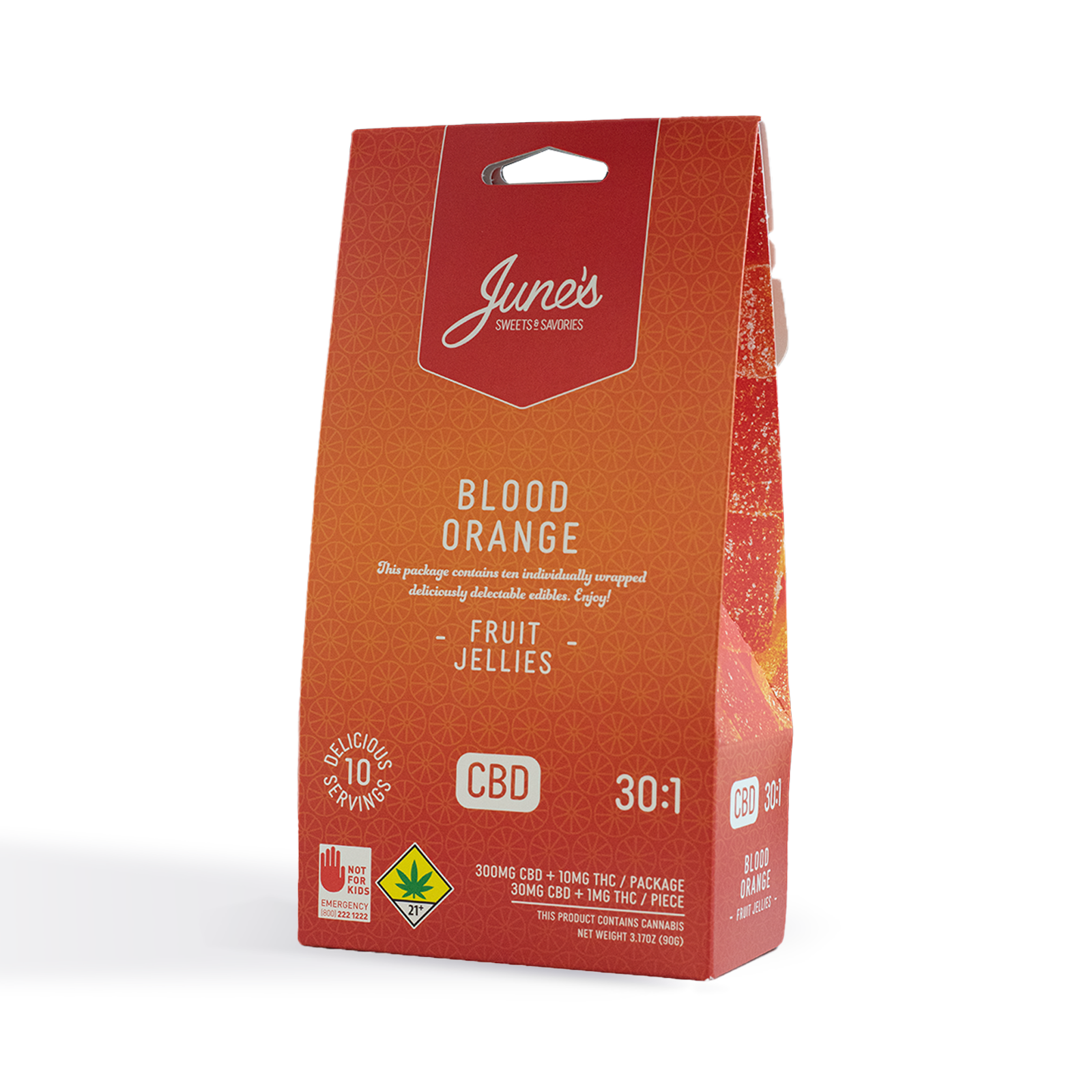 Photograph of Product: Blood Orange 30:1 CBD Fruit Jellies