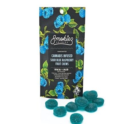 Photograph of product: Sour Blue Raspberry Fruit Chews - CA - 