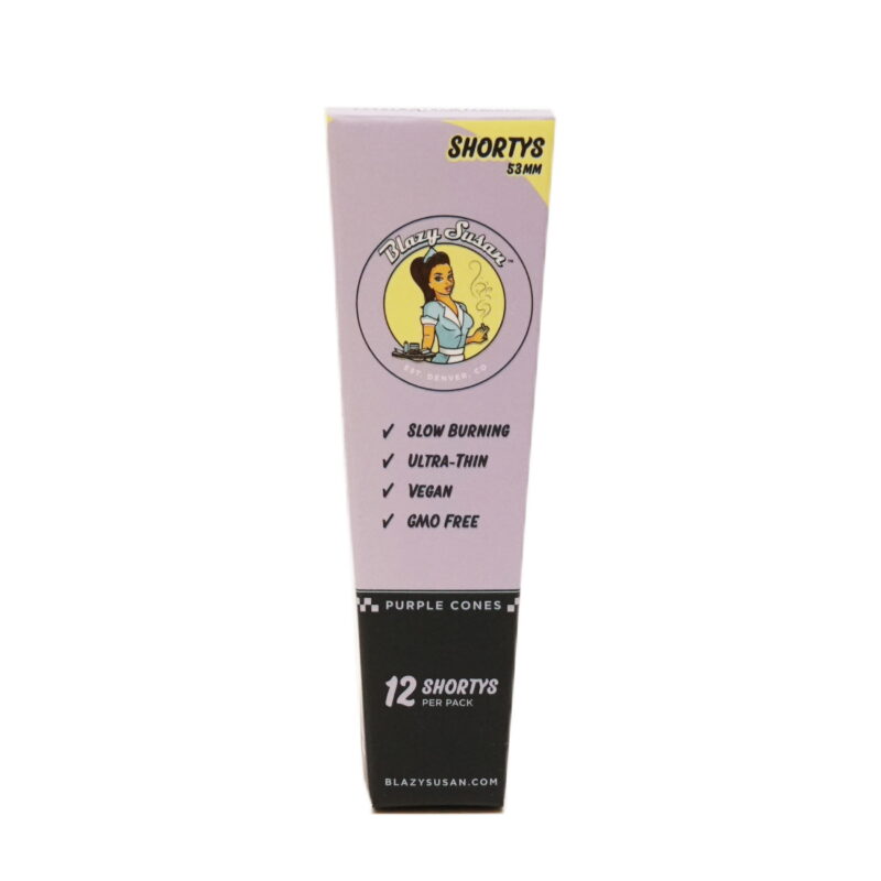 Photograph of product: Blazy Susan Shortys Purple Pre-Rolled Cones