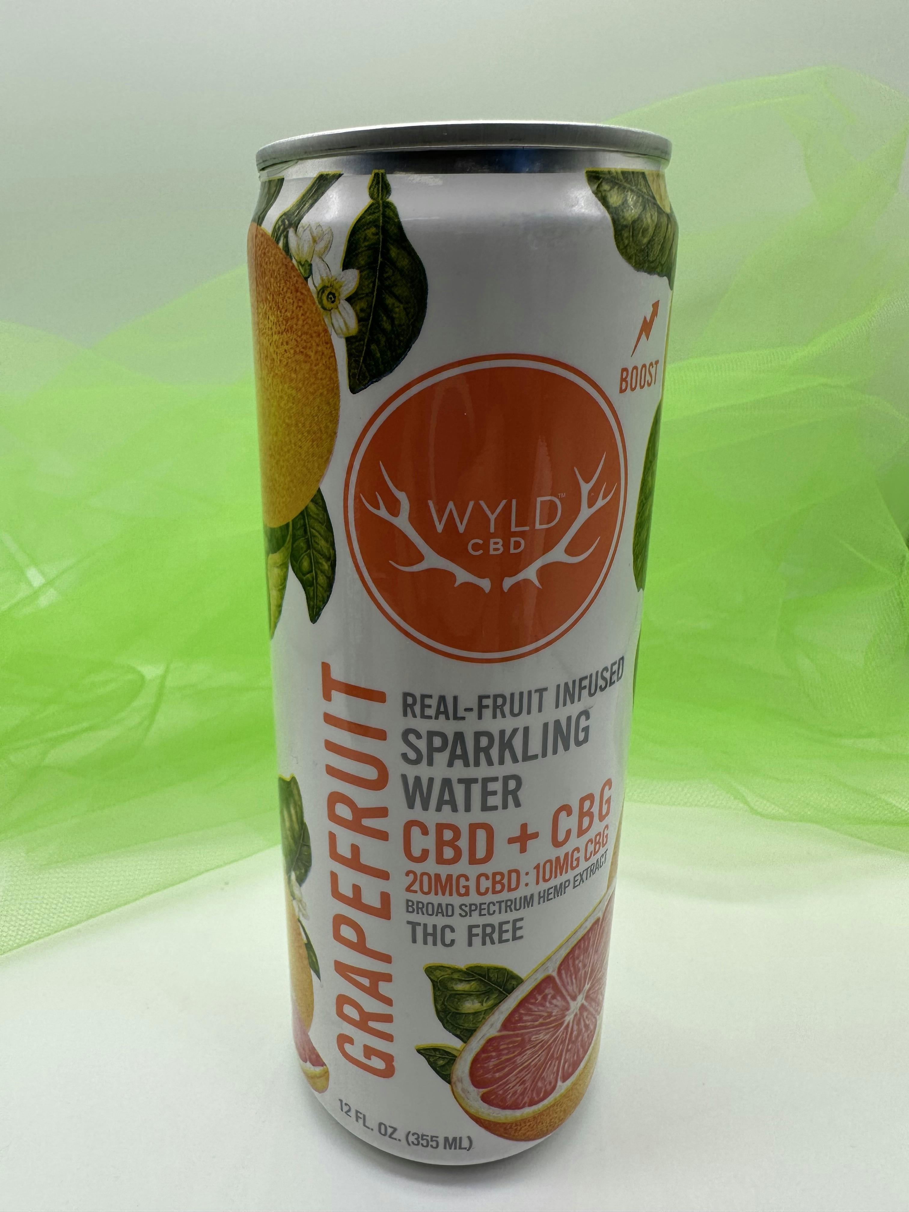 Photograph of product: Wyld CBD Grapefruit Sparkling Water 20mg CBD:10mg CBG