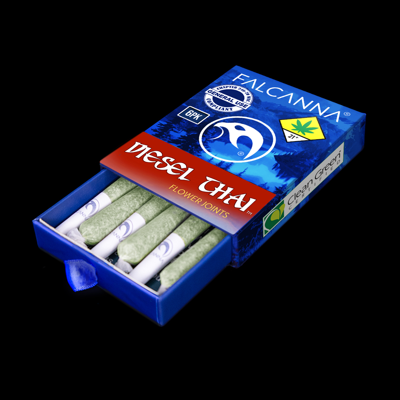 Photograph of product: Diesel Thai Pre-Roll 6-pack | 3.6g (DOH)