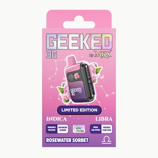 Photograph of product: Geeked by MKX | Rosewater Sorbet Disposable