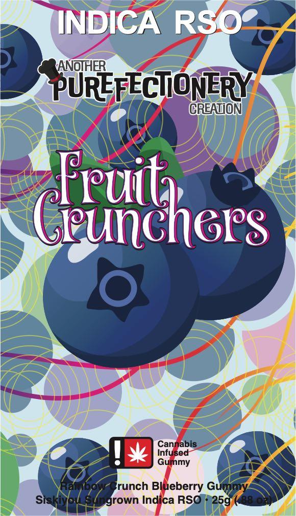 Photograph of product: Fruit Cruncher - 100mg Rainbow Crunch Blueberry RSO Gummy