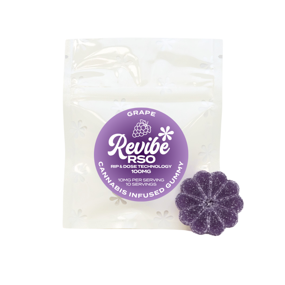 Photograph of product: Revibe - Rip & Dose Single RSO Grape Gummy - 100mg