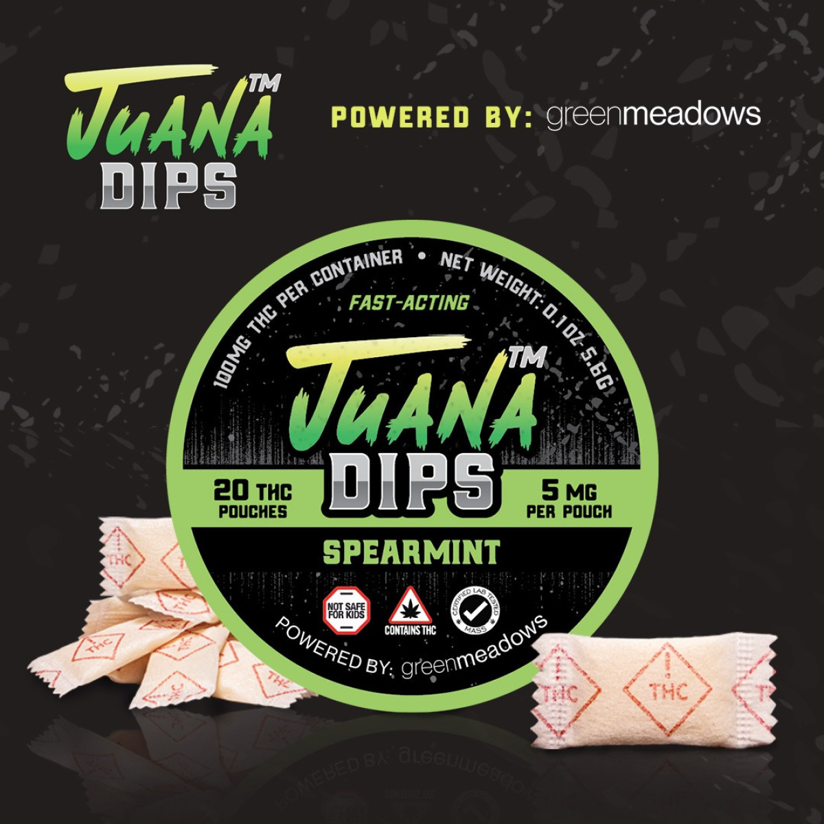 Photograph of product: Spearmint Pouches | 100mg - Juana Dips