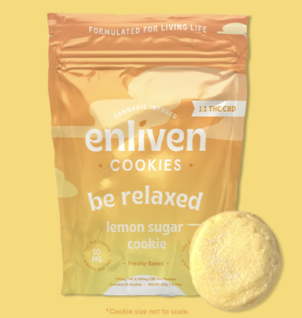 Photograph of product: ENLIVEN LEMON SUGAR 1:1 CBD 10PK COOKIES 100MG