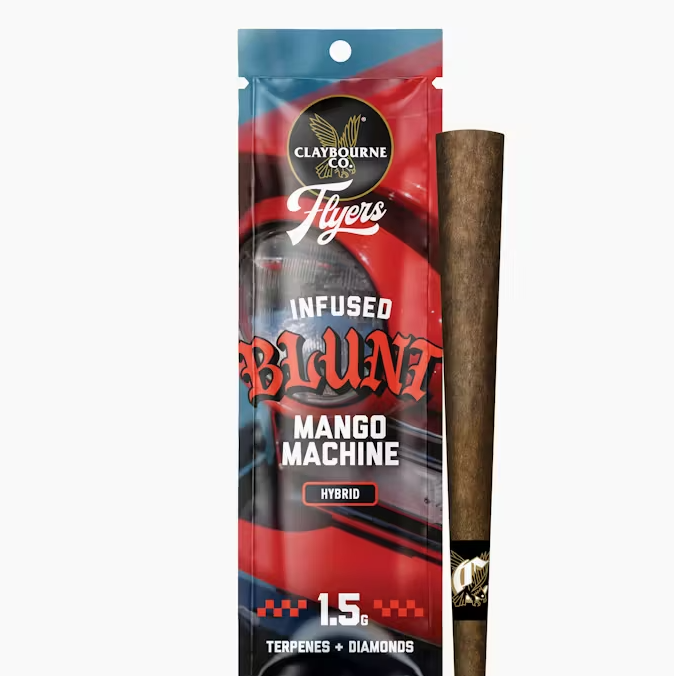 Photograph of product: Claybourne Co Flyers Mango Machine Infused Blunt 1.5g