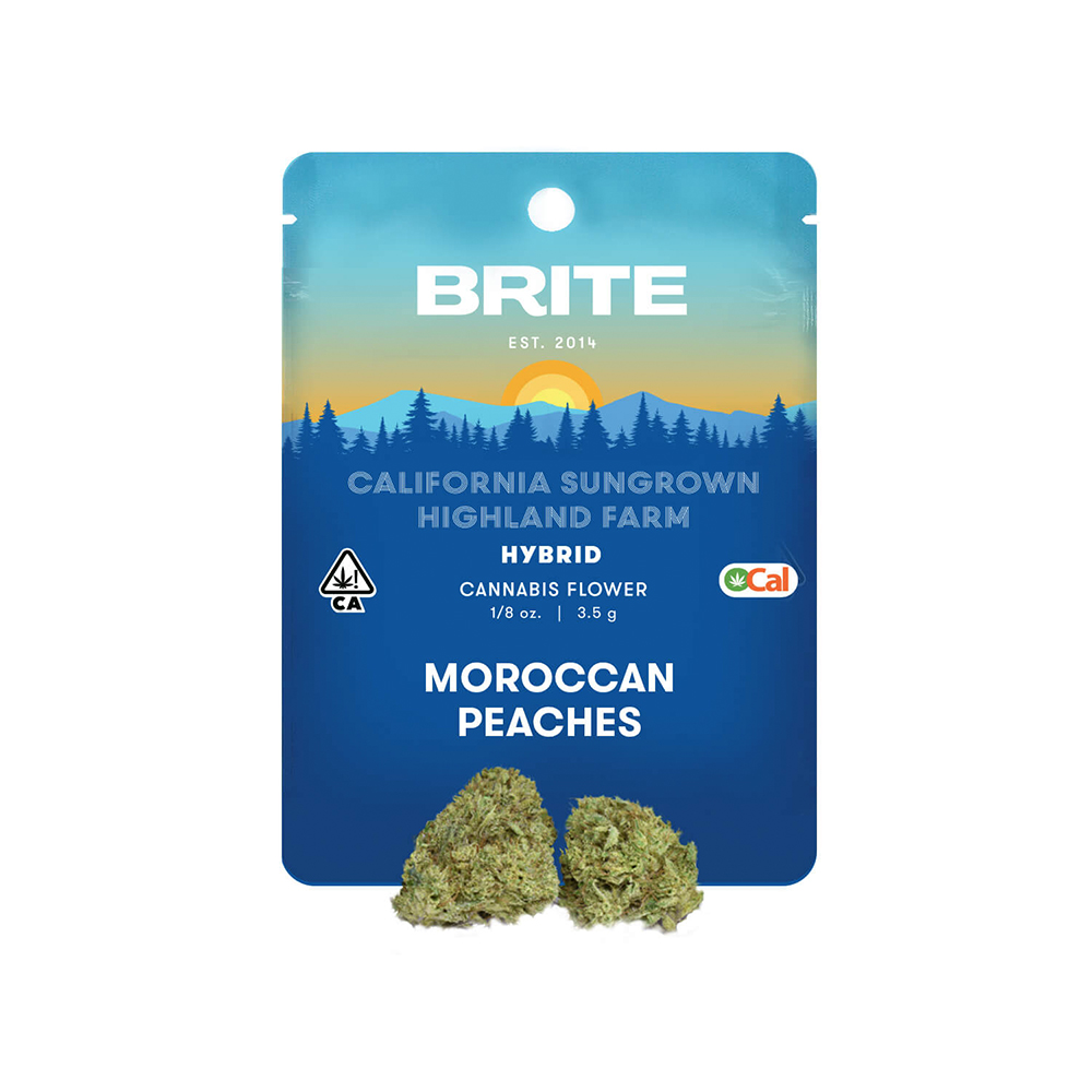 Photograph of product: Brite Labs - Moroccan Peaches (Hybrid) Flower - 3.5g