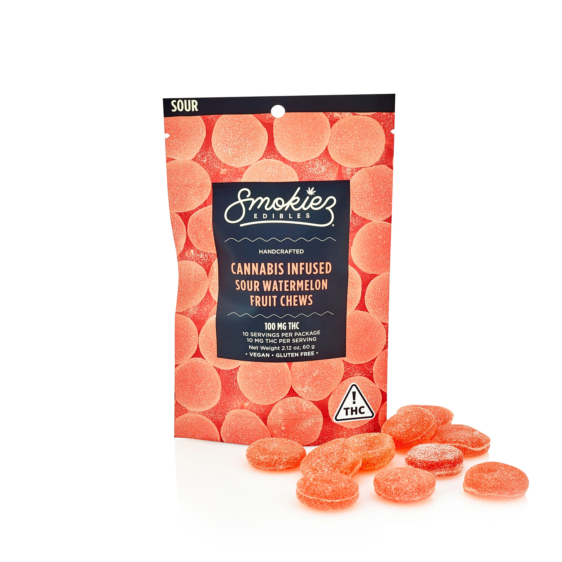 Photograph of product: Smokiez Gummies Sour Watermelon 100mg 10pk