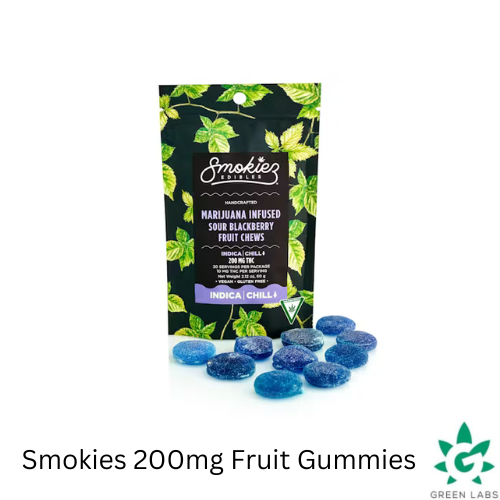 Photograph of product: (REC) Smokies 200mg Gummies - Sour Blackberry - Oui'd