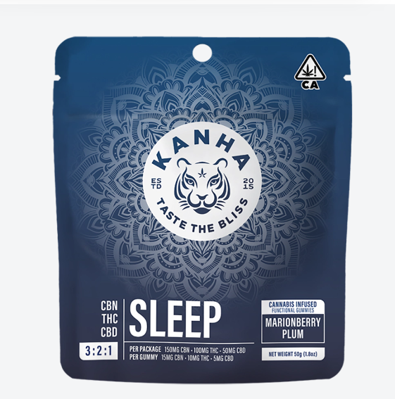 Photograph of product: 3:2:1 SLEEP CBN CBD MARIONBERRY PLUM NANO GUMMIES 10 PACK 100MG