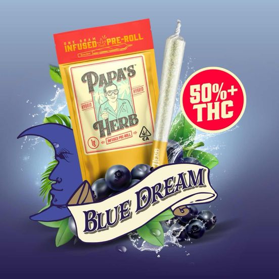 Photograph of product: Papa's Herb - Blue Dream (1g) Infused Preroll 1g - 