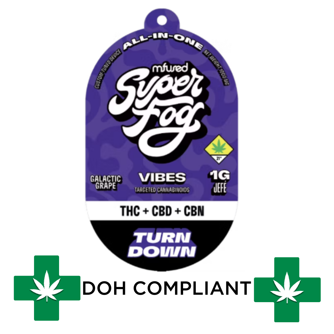 Photograph of product: DOH | Turn Down CBN/CBD Super Fog Vibes Disposable Cartridge | 1g