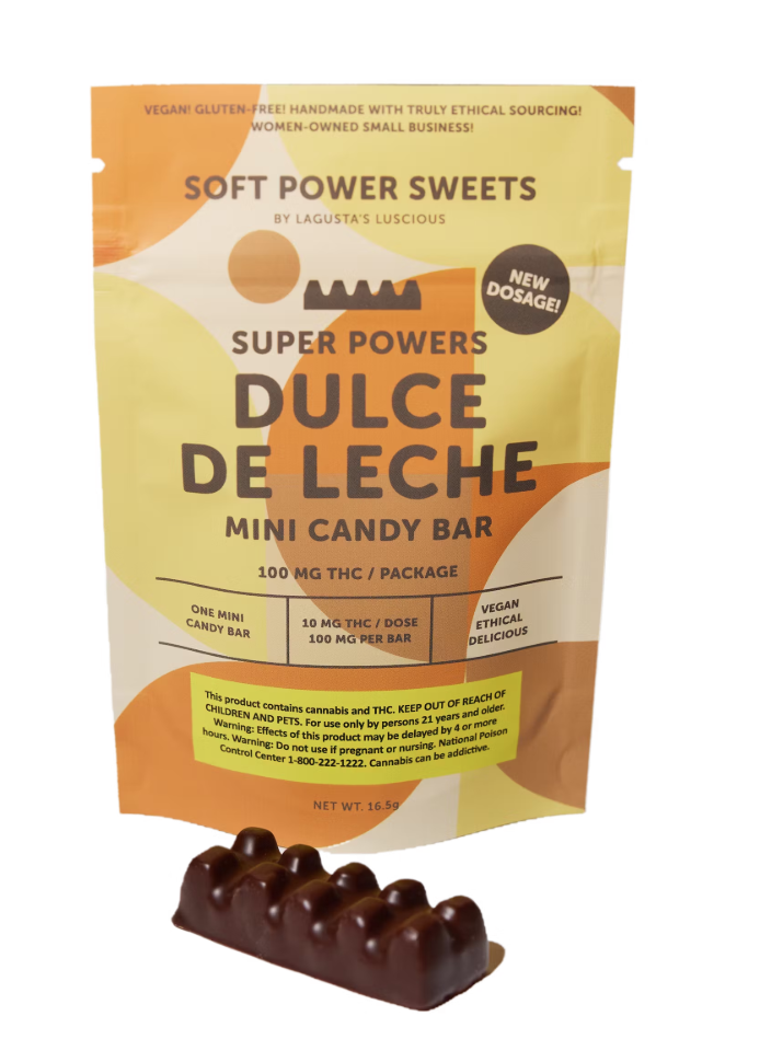 Photograph of Product: Soft Power Sweets | Super Power | Dulce de Leche | Mini Candy Bar | 100mg