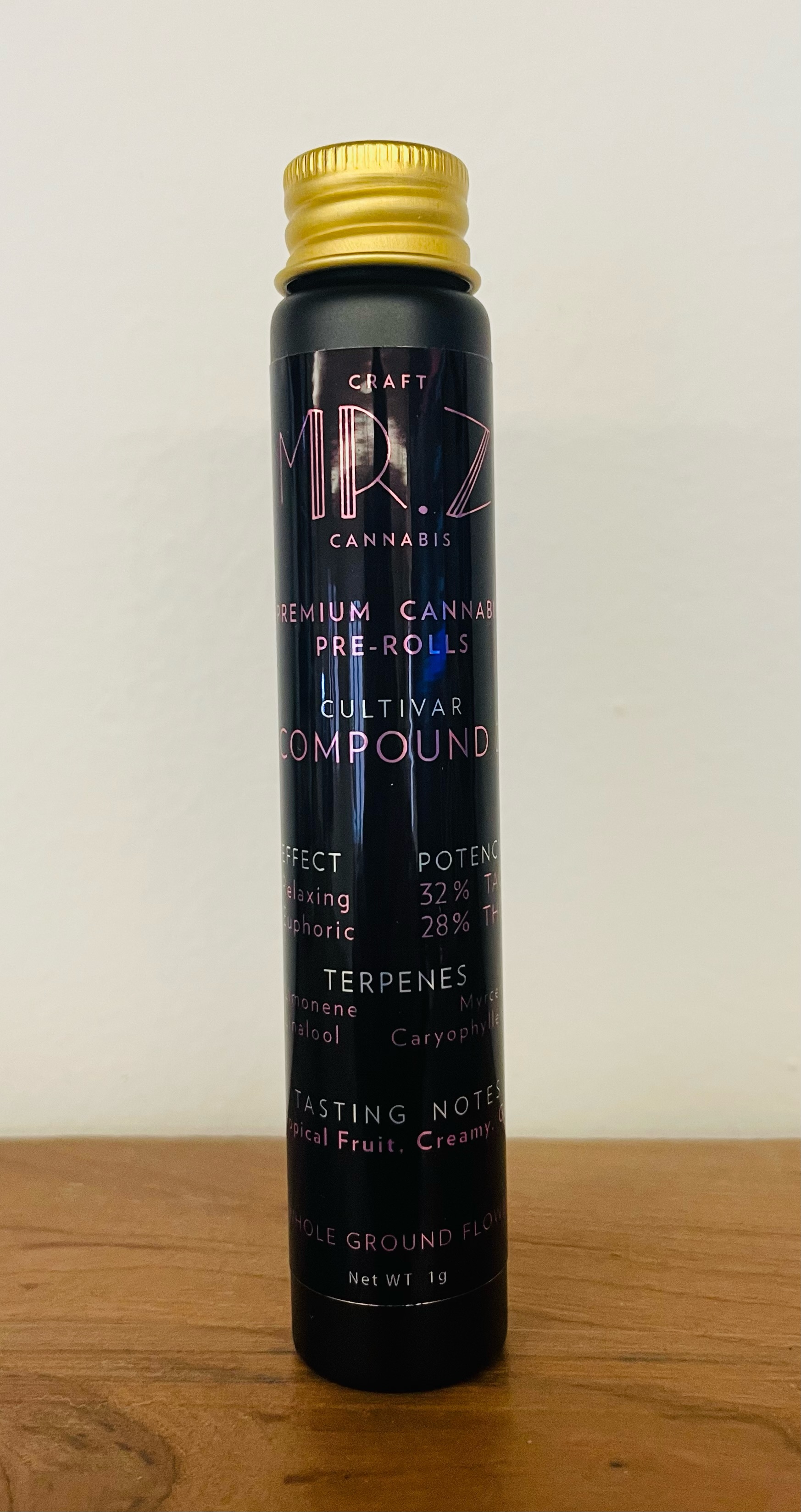 Photograph of product: Mr. Z | Compound Z | Pre-Roll | 1g | 28% TH-oui