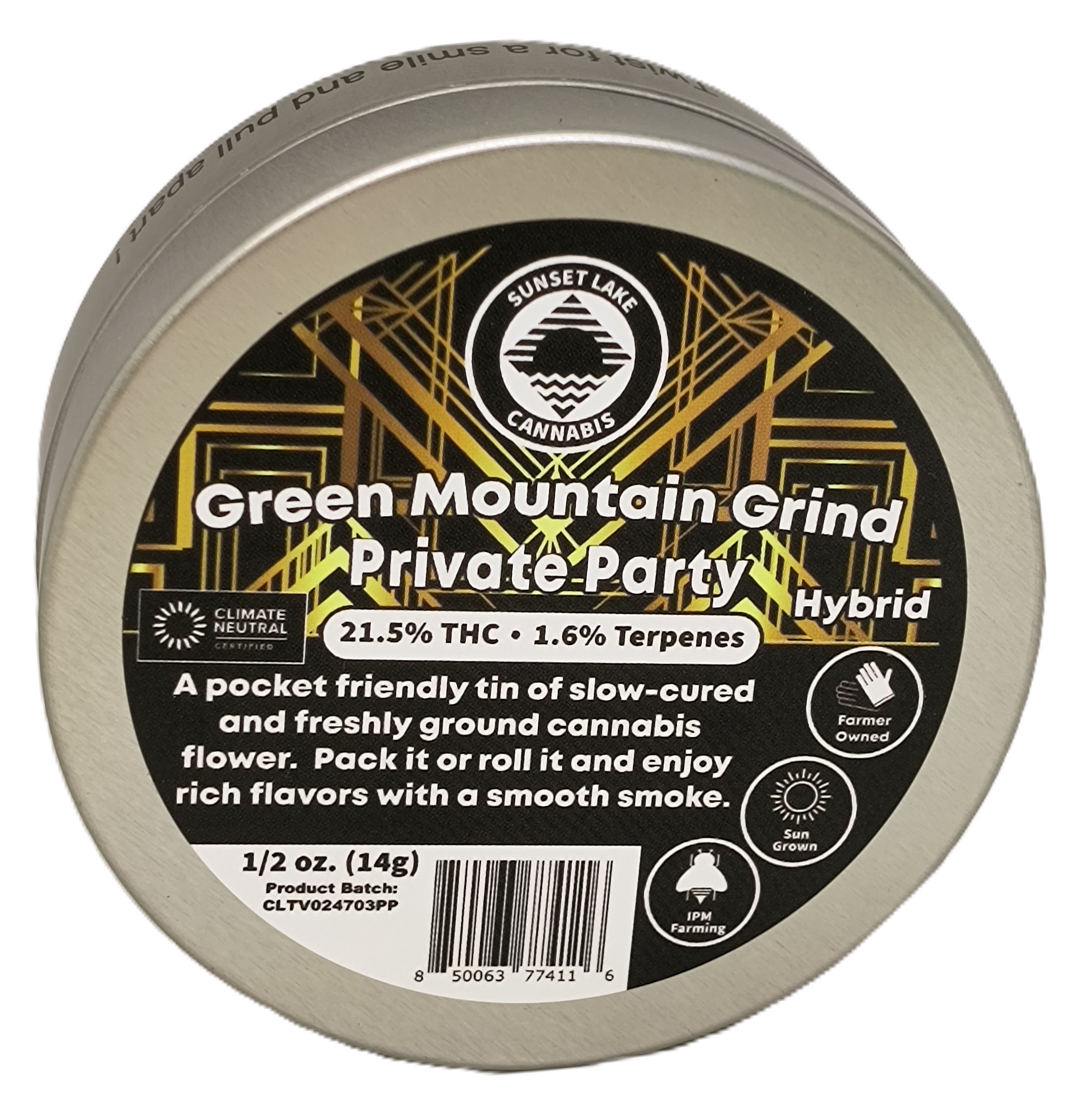 Photograph of product: Private Party Pre-Ground Flower | Sunset Lake - 14g