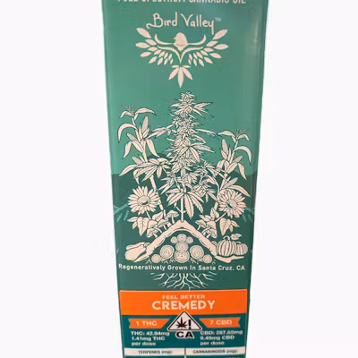Photograph of product: Bird Valley Organics - 42mg TH-oui - 1:7 TH-oui:CBD Full Spectrum Oil - Cremedy