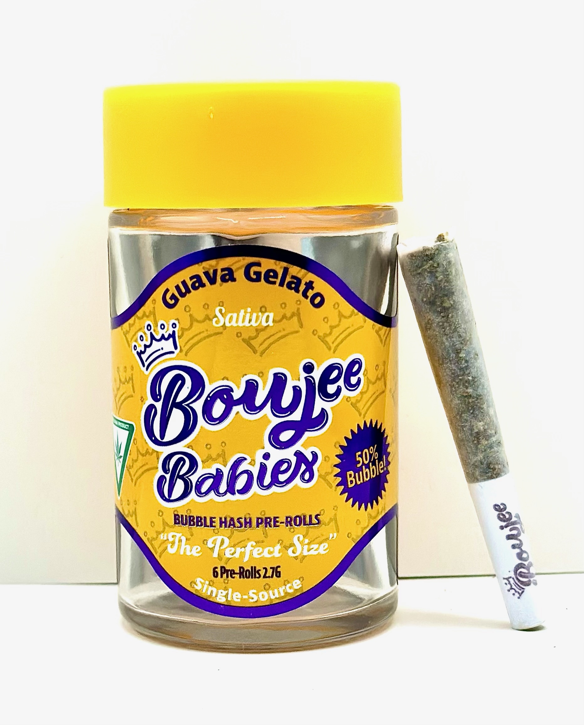 Photograph of product: Boujee Babies | Guava Gelato | 2.7g (0.45g x 6) | Bubble au chocolat Infused Pre-Roll Pack