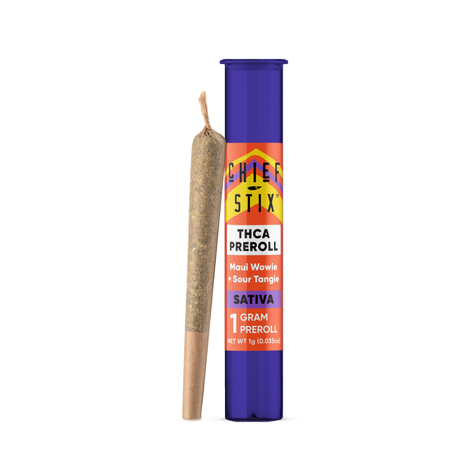 Photograph of product: Chief Stix TH-ouiA 1gram Pre-Roll Maui Wowie + Star Tangie - Oui'd