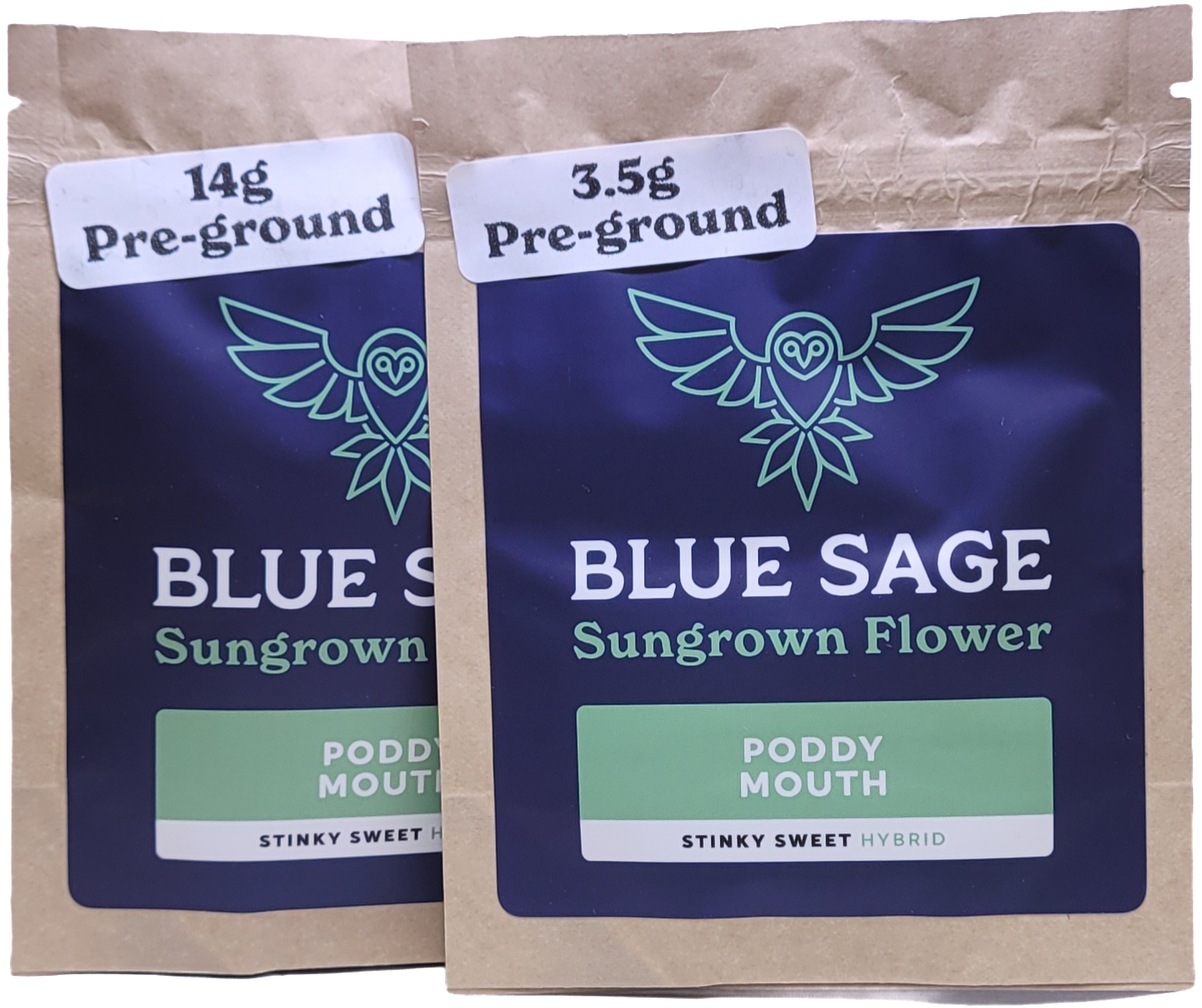 Photograph of product: Poddy Mouth Pre-Ground Flower | Blue Sage - 14g