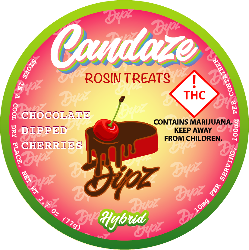 Photograph of product: Gummies - 100mg - Chocolate Cherry Dipz (Candaze)