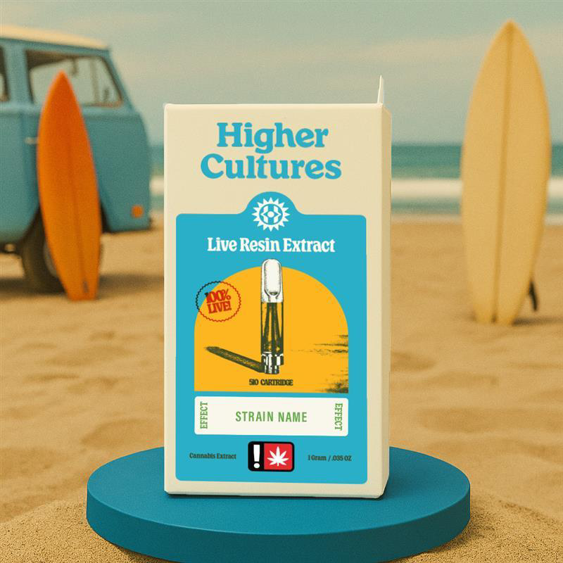 Photograph of product: Higher Cultures Live Resin Cartridge: Blueberry Muffin