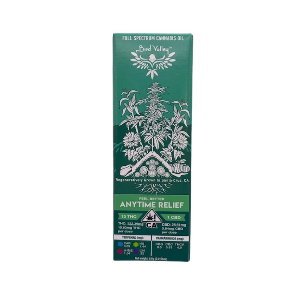 Photograph of product: ANYTIME RELIEF FSO .5G - BIRD VALLEY ORGANICS