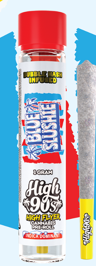 Photograph of product: High90's - Blue Slushie - High Flyer Infused Preroll - - Oui'd