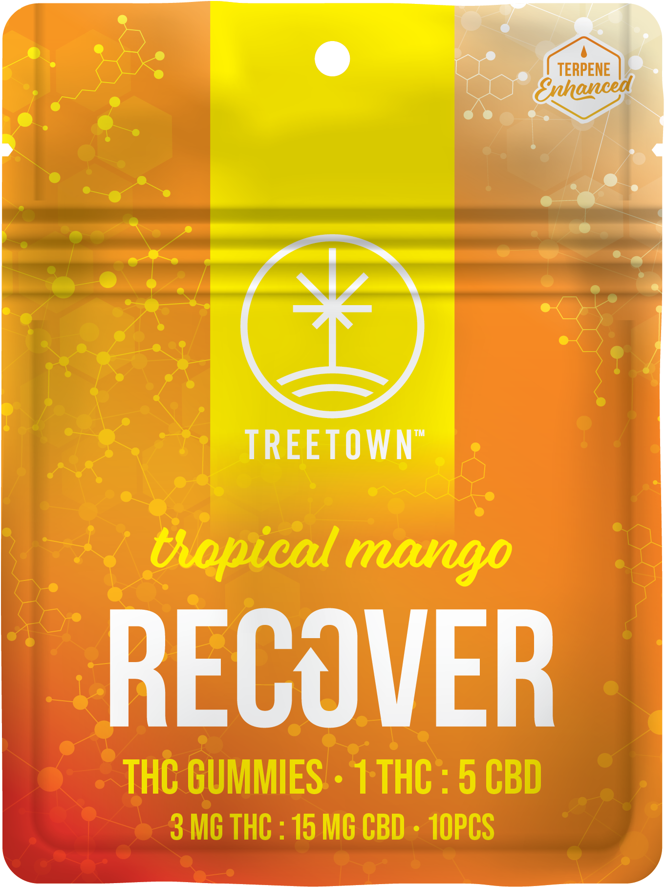 Photograph of product: Gummies 180mg l Tropical Mango l Recover 1:5 l TreeTown