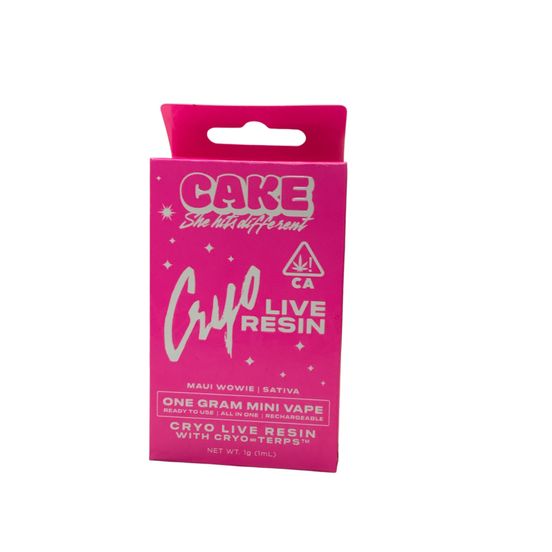 Photograph of product: Cake - Maui Wowie 1g Rechargeable Cryo Live Resin Disp. - 