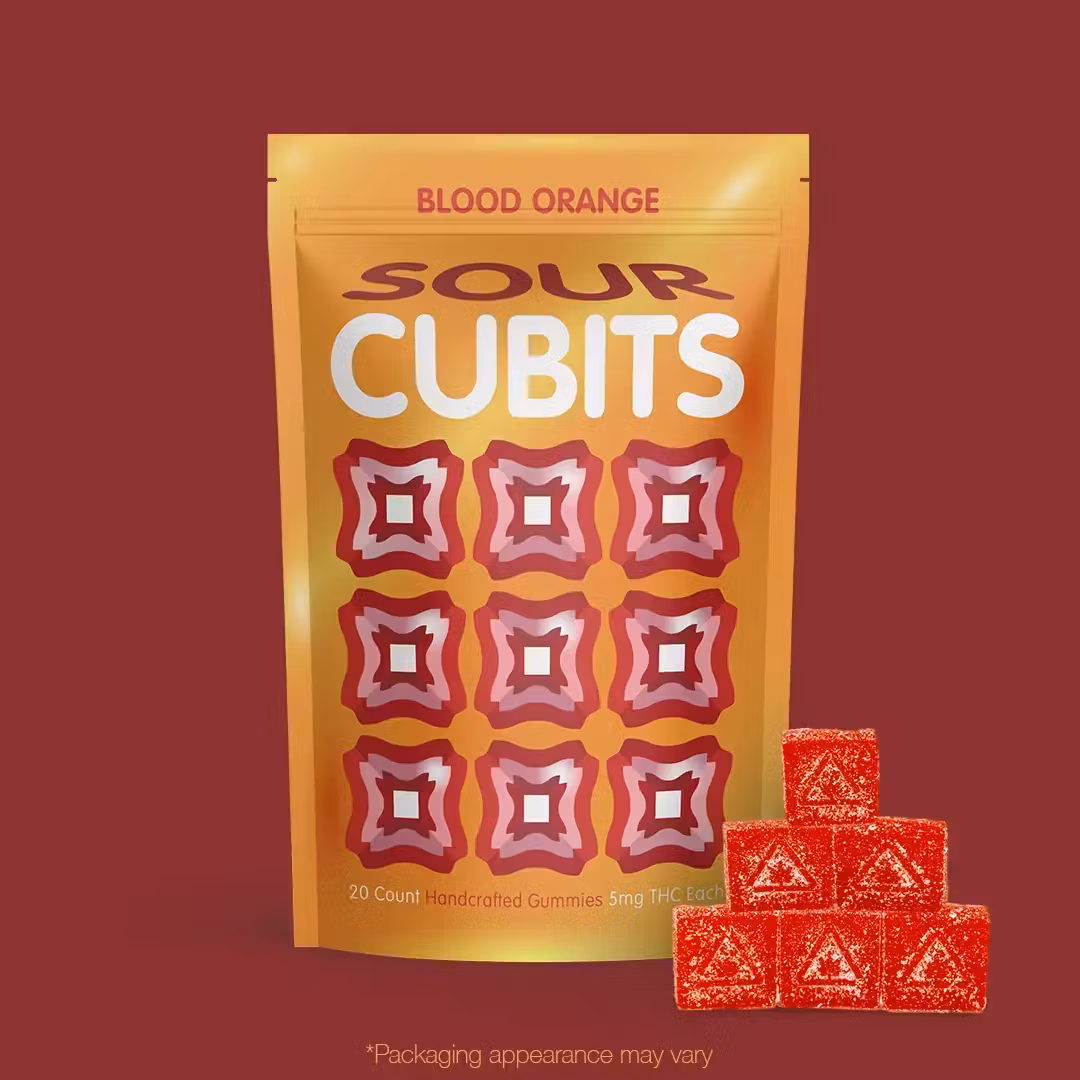 Photograph of Product: Cubits | Sour Blood Orange | Gummies | 5mg 20pk