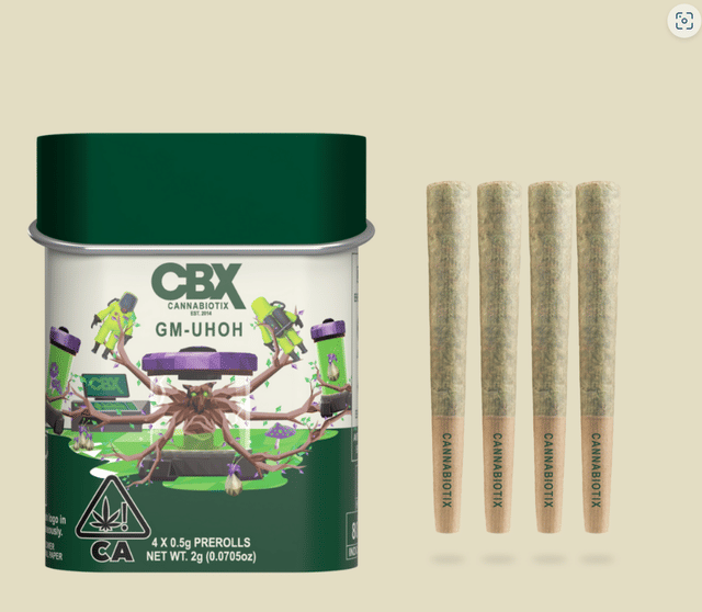 Photograph of product: GM-UhoH Preroll Tin 4pk (2g) - 