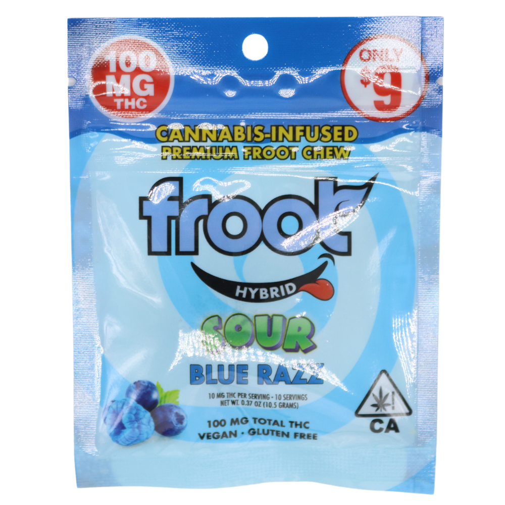 Photograph of product: Froot Gummy Single Cut-to-dose 100mg - Sour Blue Razz (H)