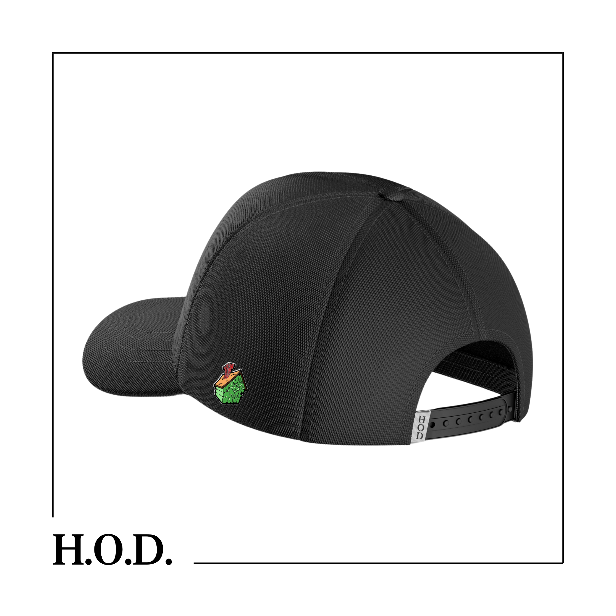 Photograph of product: H.O.D. Icon & House Black Curved Snapback Hat